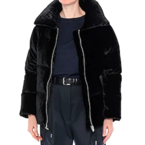 sandro velvet puffer jacket